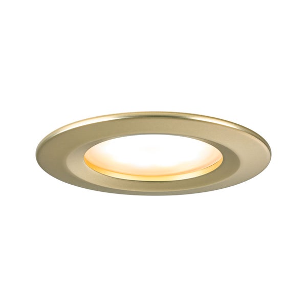 LED Einbauleuchte 3-Step-Dim Nova Coin Basisset starr IP44 rund 74mm Coin 3x6W 3x470lm 230V dimmbar 2700K Gold matt