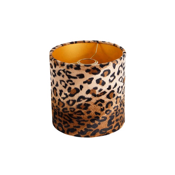 Velours Lampenschirm Leopard Design 20/20/20 Gold innen