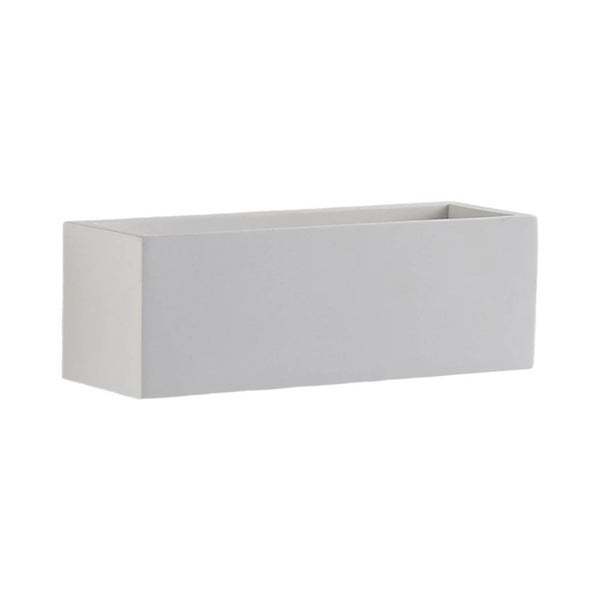 Rechteckiger Pflanzkasten in Hellgrau aus witterungsbeständigem Material für Garten und Terrasse.