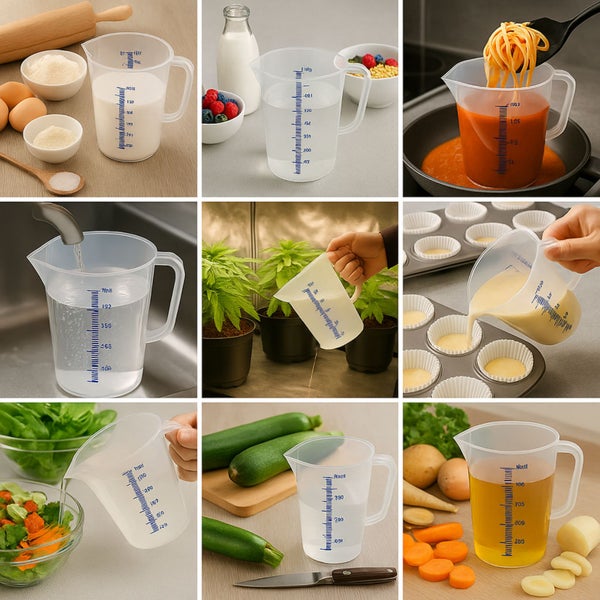 Grow Messbecher 500 ml – Kunststoff Messbecher mit Skala, Dosierhilfe für Flüssigkeiten