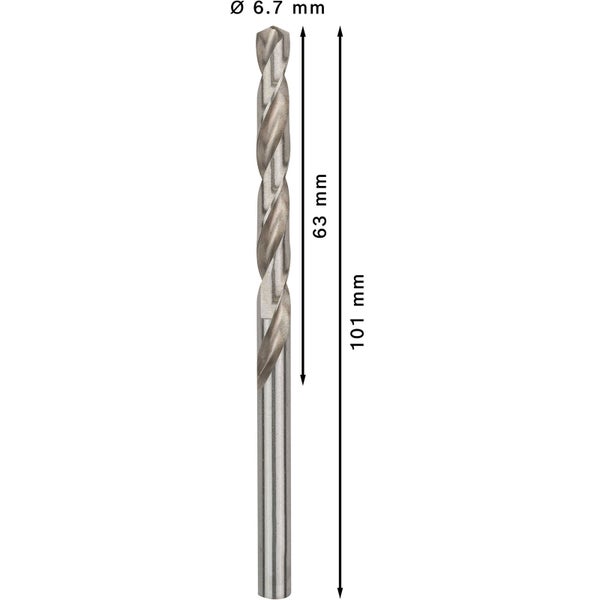 Bosch PRO Metal HSS-G Spiralbohrer 6,7 x 63 x 101 mm - 2608595336