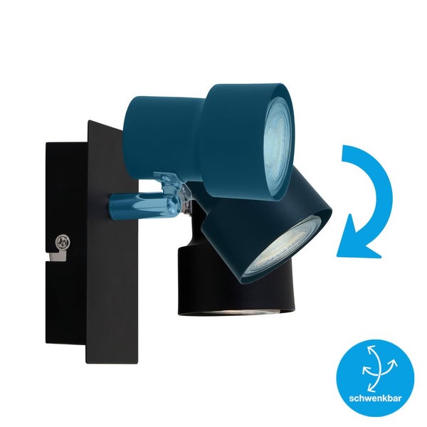 LED Wandspot Wandlampe 1xGU10 Strahler dreh- & schwenkbar schwarz 5W Briloner