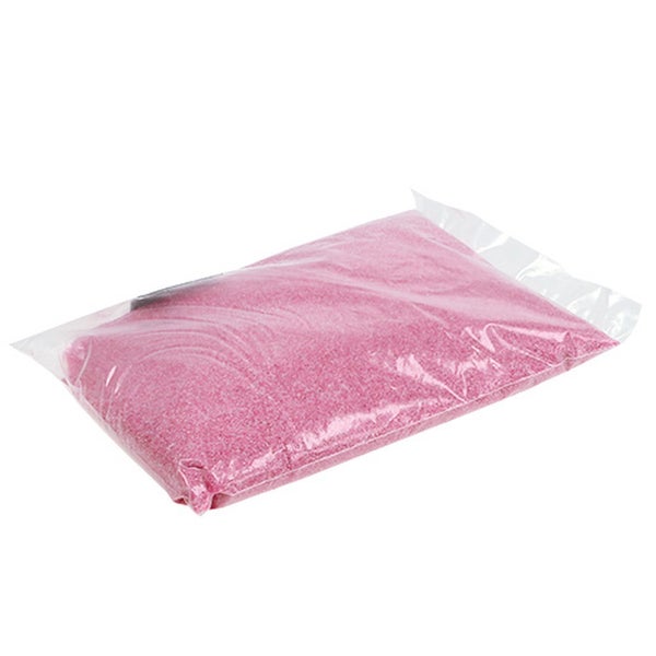 Rosa Dekosand in einem Beutel, feine Körnung.