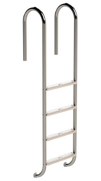 Schwimmbadleiter aus Metall mit vier Stufen