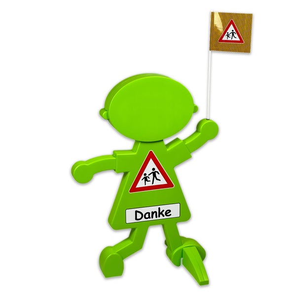 3D Warnschild Vorsicht spielende Kinder mit reflektierender Folie für mehr Verkehrssicherheit / (1 Stück)