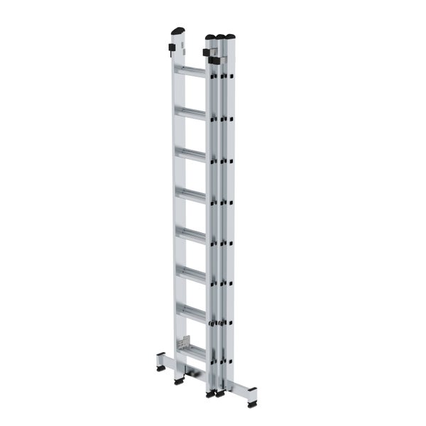 PROREGAL Sprossen-Schiebeleiter 3-Teilig mit Traverse 3 x 8 Sprossen