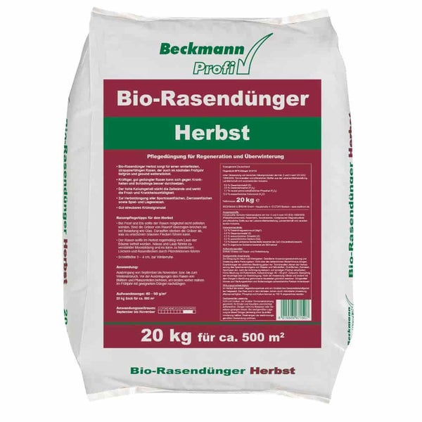 20 kg Bio-Rasendünger Herbst organisch 6+2+12  für ca.500m²