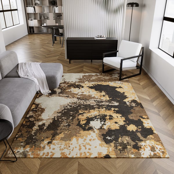 Esprit Kurzflor Teppich Gold aus Wolle Manhattan 80x150 cm