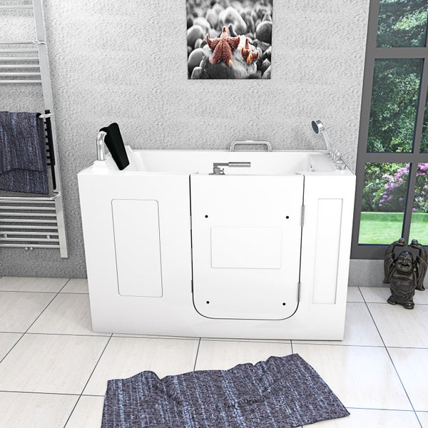 Sitzwanne Whirlpool Wanne mit Tür S07WP-TH-B-R 140x76cm