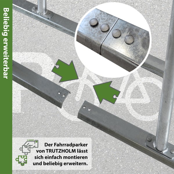 Fahrradparker von Trutzholm, einfach zu montieren und beliebig erweiterbar