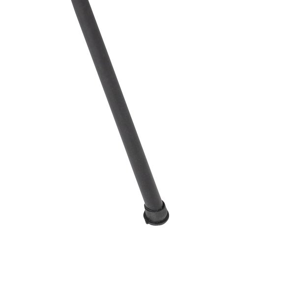 Detailaufnahme eines Tischbeins aus Metall mit Kunststofffuß