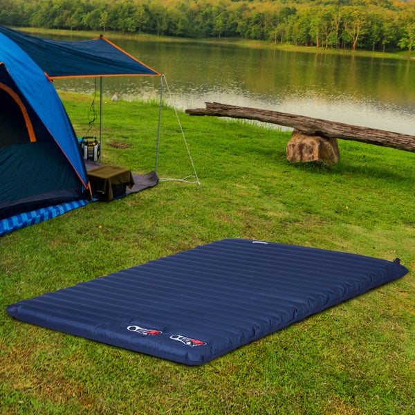 Outsunny Luftmatraze, Aufblasbares Luftbett, Camping Matraze, Schlafmatte, kunststoff, Polyester Pongee Navy blau, 195 x 138 x 10 cm