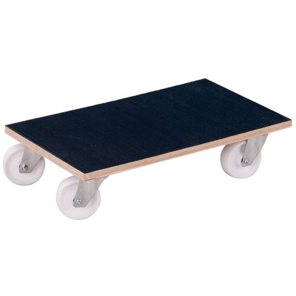 VARIOfit Möbelhund Kunststofflenkrollen Bereifung mit Riefengummimatte 2 Stück 500 kg Tragkraft 600x350x145mm