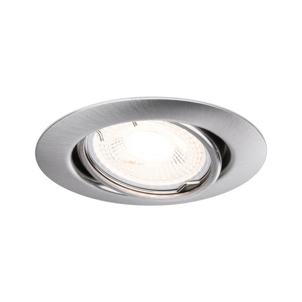 Einbauleuchte Base Basisset schwenkbar rund 90mm 20° GU10 max. 10W 230V dimmbar Eisen gebürstet