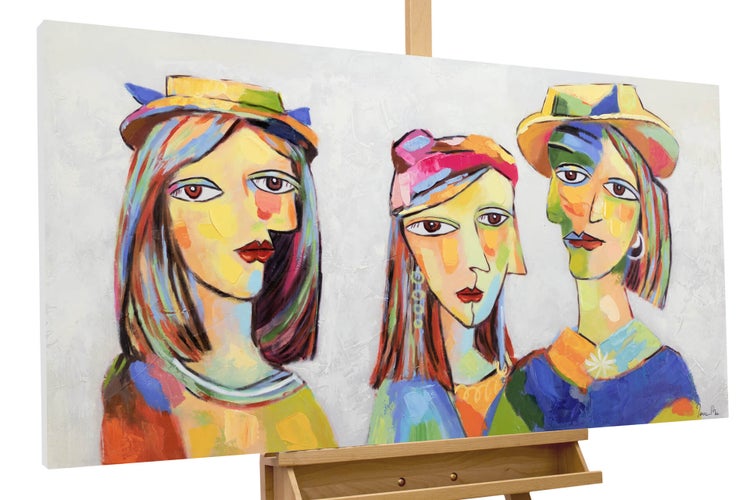 Handgemaltes Gemälde Acrylfarbe 120x60cm Bunt