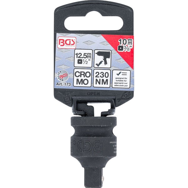 BGS technic Steckschlüssel-Adapter, 12.5 mm (1/2 Zoll) auf 10 mm (3/8 Zoll)