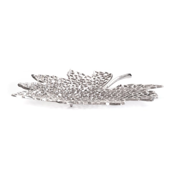 Deko-Schale Leaf 40 Metall Silber