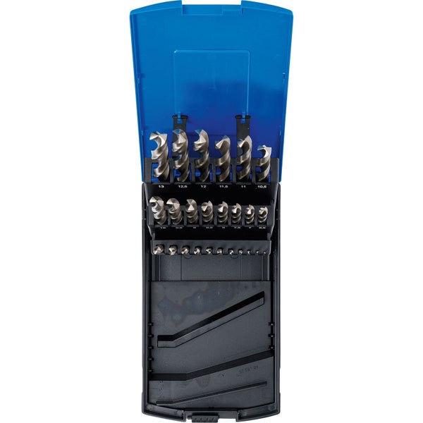 Bohrer-Set in einer blauen Aufbewahrungsbox