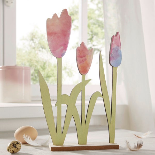 FRANK FLECHTWAREN | Tulpenwiese Bunt, MDF, 19 x 5 x 31 cm