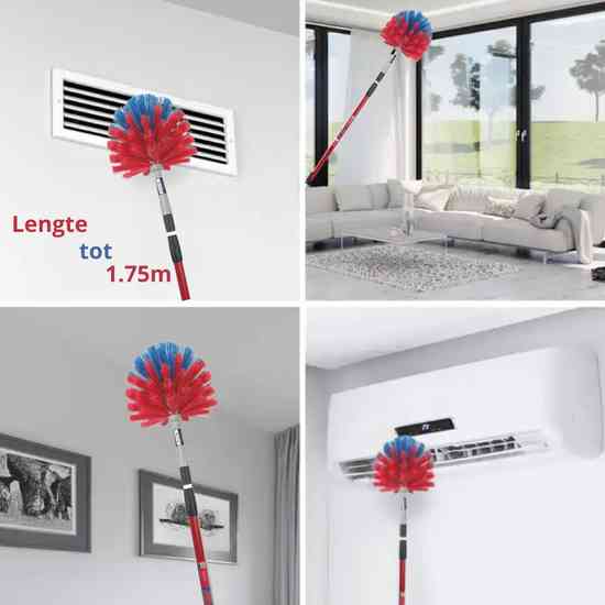 Staubwedel mit Teleskopstiel zur Reinigung von schwer erreichbaren Stellen