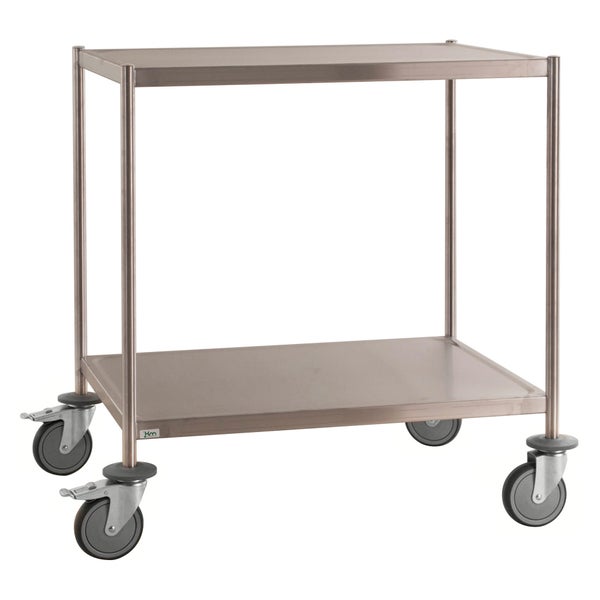 Servierwagen mit zwei Ablageflächen und Rollen