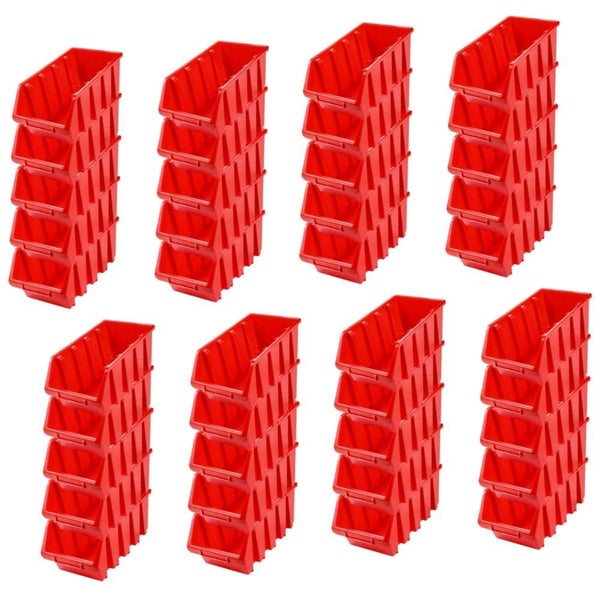 PROREGAL SuperSparSet 40x Sichtlagerbox 4 HxBxT 15,5 x 20,4 x 34 cm Polypropylen Rot