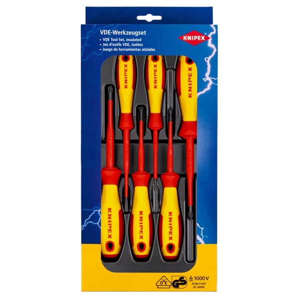 Knipex VDE Schraubendreher-Set Schlitz / Phillips® / Pozidriv® 6tlg. - 002012V04