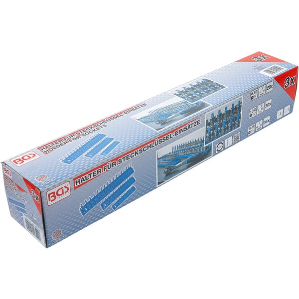 Bohrer- und Bit-Set in geöffnetem, blauem Kunststoffkoffer
