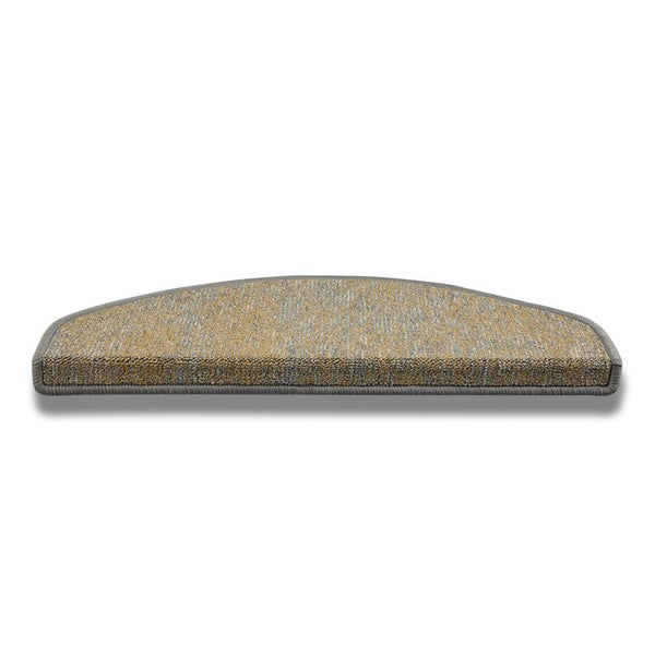FLOORDIREKT Stufenmatte York - Widerstandsfähig & Pflegeleicht - Gelb - Halbrund - 23.5 x 65 cm