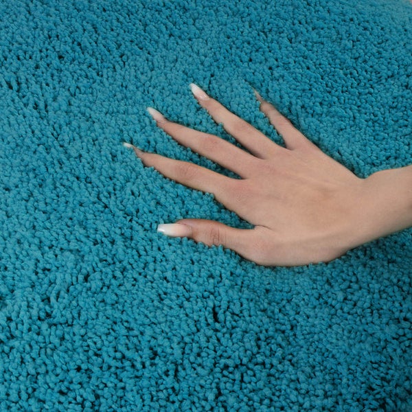 FLOORDIREKT Badematte Sky Soft - Reckteckig - Rutschhemmende Rückseite - Türkis - 50 x 80 cm