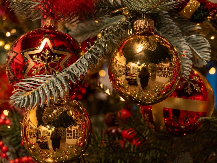 Gold glänzend 7cm Glaskugeln uni, 8 Stck., Weihnachtsbaumkugeln, Christbaumschmuck, Weihnachtsbaumanhänger