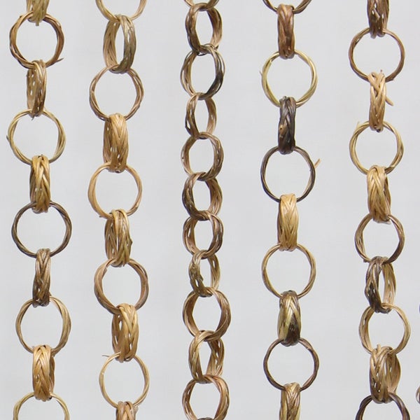 FRANK FLECHTWAREN | Türvorhang Ring in Ring, BAMBUS, LEINEN, ca. GH 185 cm, Breite 90 cm