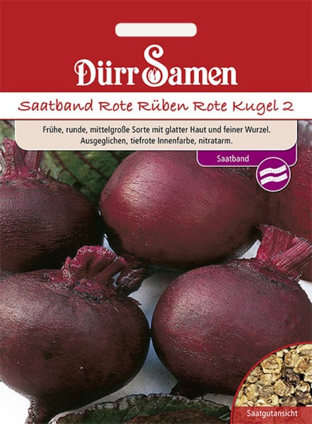 Saatband Rote Rüben Rote Kugel 2 von Dürr Samen