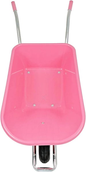 Schubkarre Matrix 100L 250kg | Luftrad mit Kugellager | pinke Kunststoffwanne & verzinkter Rahmen