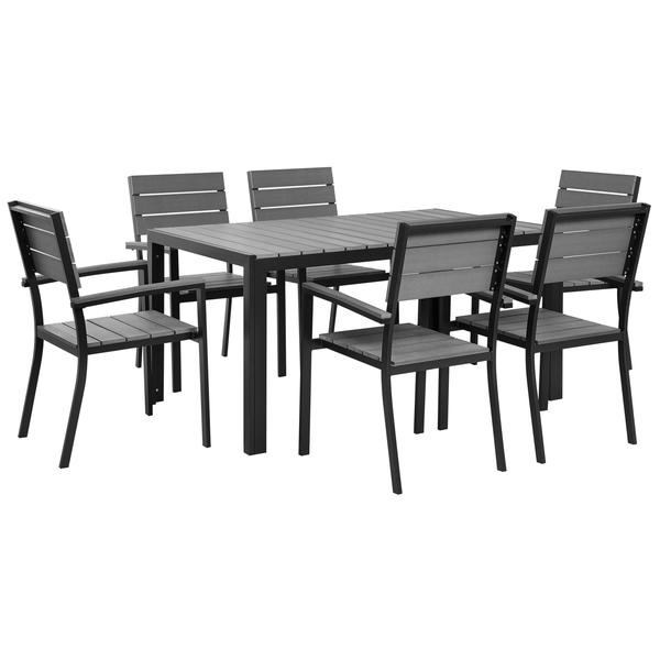 Gartenmöbel Set 6-Sitzer COMO Grau