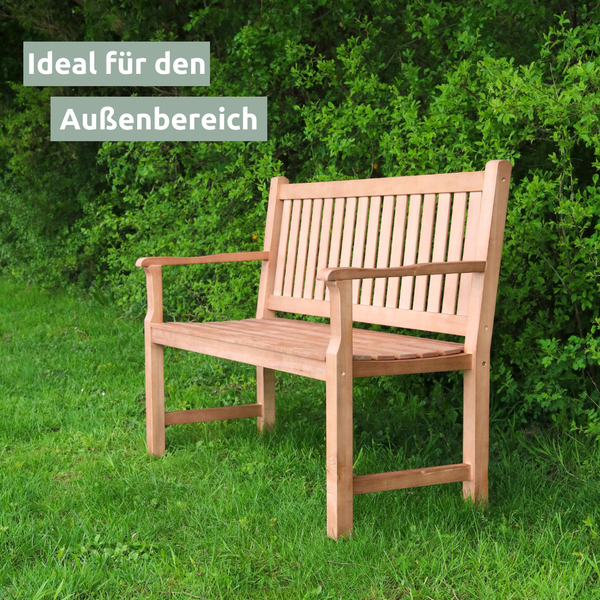 holz4home Gartenbank aus Holz mit Schutzabdeckung und Gartenhandschuhen120cm