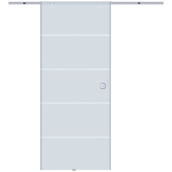 HOMCOM Glasschiebetür Schiebetür Glastür Zimmertür teilsatiniert 900 x 2050 mm