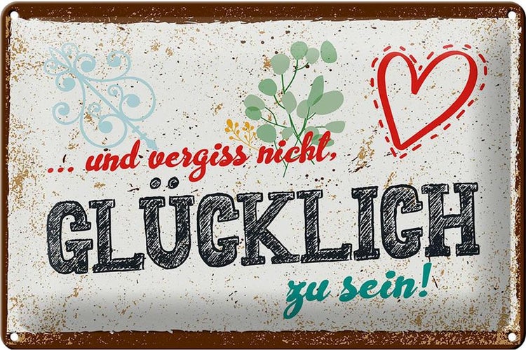Blechschild "Und Sie Lebte Glücklich" – 20,3x30,5 Cm Aluminium, UV-geschützt | Lustige Wanddeko Für Innen & Außen