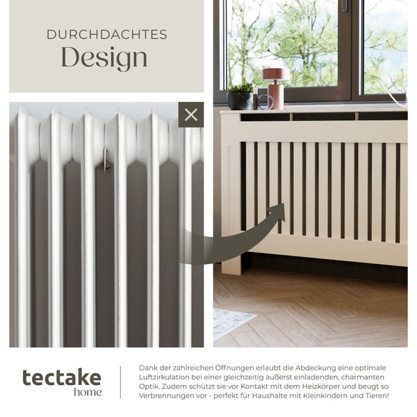 Heizkörperverkleidung vor und nach der Montage für ein durchdachtes Design