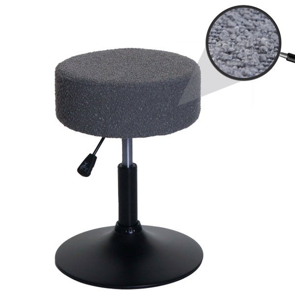 Hocker mit Stoffbezug und höhenverstellbarem Fuß