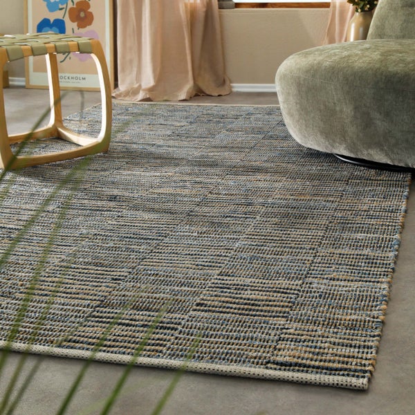 Handwebteppich Denim Blau Denim Blues WECONhome 140x200 cm