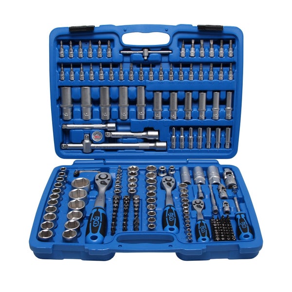 Werkzeugkoffer mit Steckschlüsselsatz, Bits und Ratschen