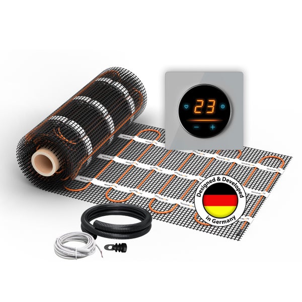 Fußbodenheizung mit Temperaturregler und Zubehör