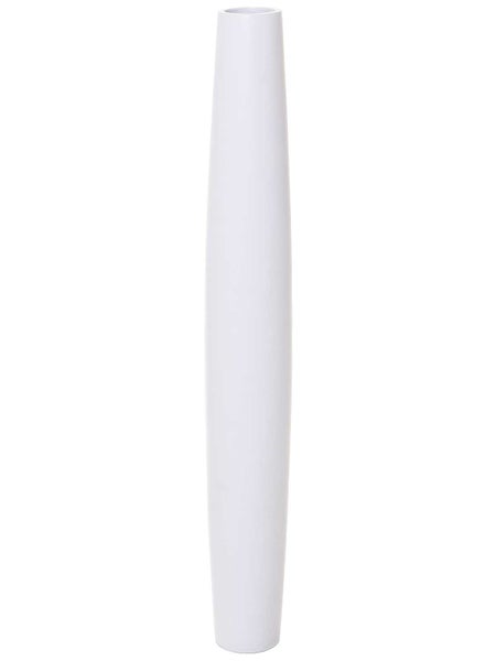 Schlanke, hohe Bodenvase in Weiß.
