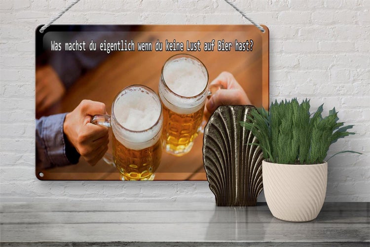 Blechschild Spruch 30x20cm Bier wenn du keine Lust hast