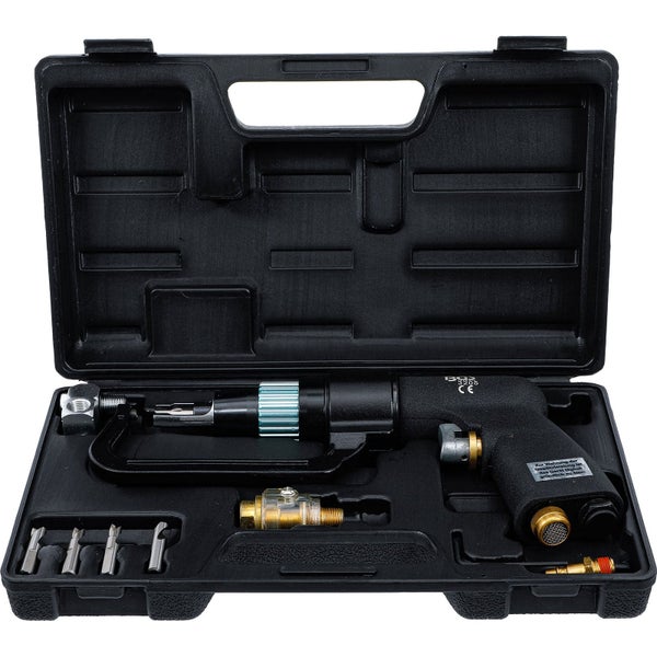Druckluft-Karosseriesäge-Set in schwarzem Werkzeugkoffer
