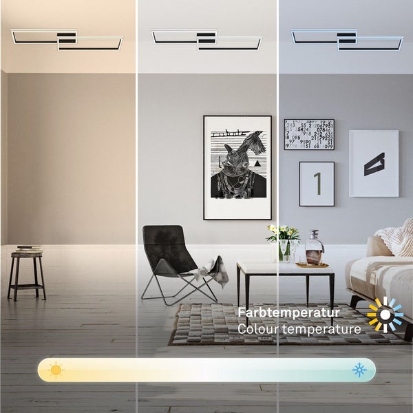LED Deckenleuchte, schwarz, LED/45W