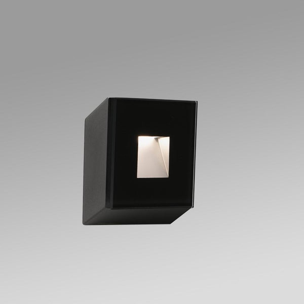 LED Wandeinbauleuchte Dart in Schwarz-matt 2W 70lm IP65 2700K quadratisch