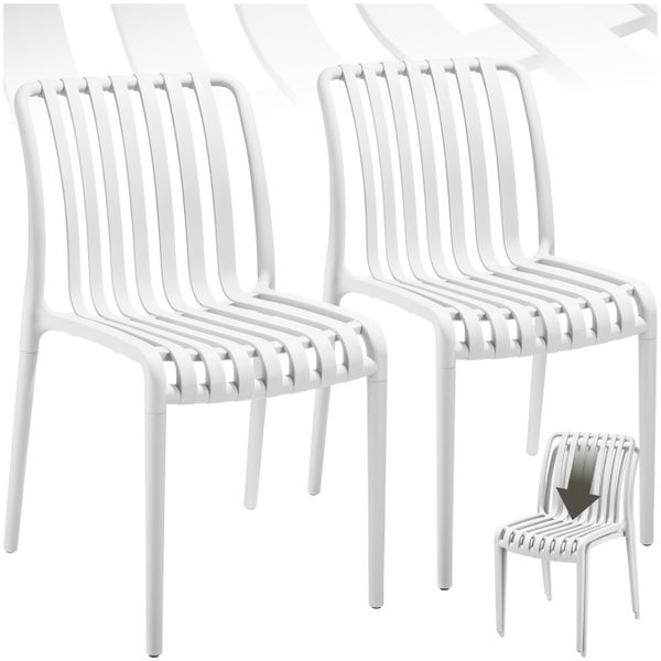 Gartenstühle tectake Alcudia 47 x 58 x 80,5 cm, Belastbarkeit 110 kg wetterfest und UV-beständig creme