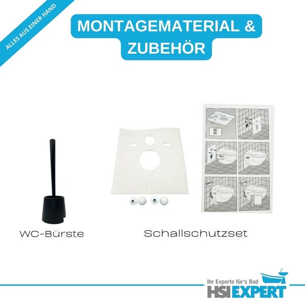 Toilettenbürste und Schallschutzset für die Badmontage